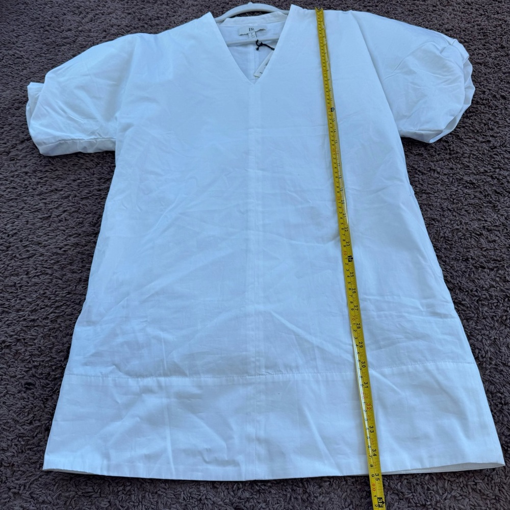 Banana Republic White Livia Poplin Mini Dress Bubble Puff Sleeve S Tall NEW $150 - Picture 10 of 13